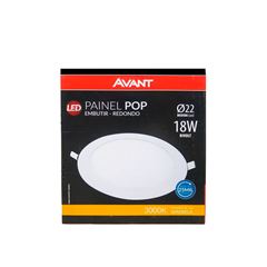 PAINEL EMBUTIR LED REDONDO 220X220 18W AM3000K AVANT - AR
